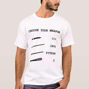 Camiseta Java contra C++ contra pitón contra lenguaje de