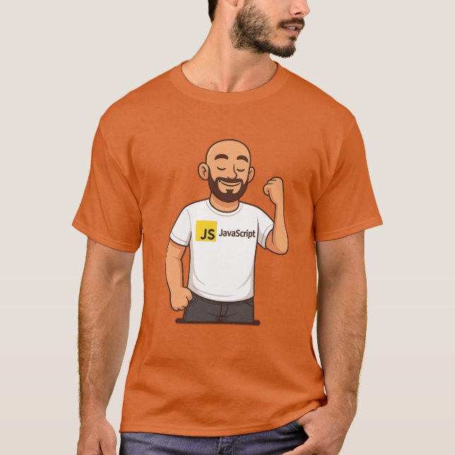 Camiseta JavaScript Coder Power – White Tee (Anverso)