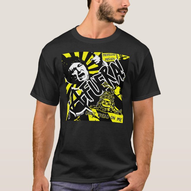 Camiseta Javier Milei AFUERA Don't Tread On Me T-Shirt (Anverso)