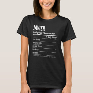 Camiseta Javier Serving Size Nutrition Label Calories