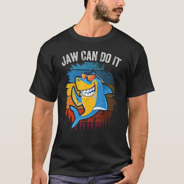Camiseta Jaw Can Do It   Shark  Beach Family Vacation (Anverso)