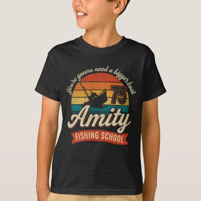 Camiseta JAWS Amity Island Fishing School you’re T-Shirt (Anverso)
