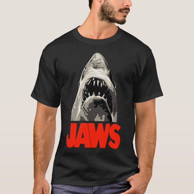 Camiseta JAWS - Gran Pegatina de tiburones blancos (Anverso)