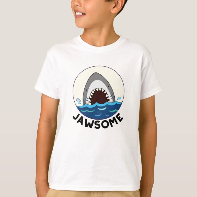 Camiseta Jawsome Funny Shark Teeth Pun (Anverso)