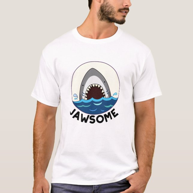 Camiseta Jawsome Funny Shark Teeth Pun (Anverso)