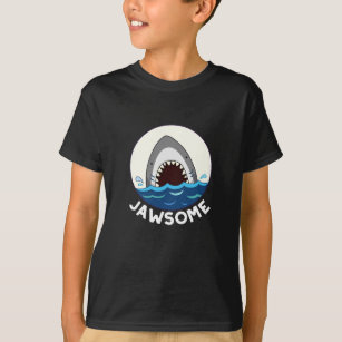 Camiseta Jawsome Funny Shark Teeth Pun Dark BG