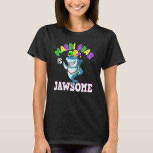 Camiseta Jawsome Mardi Gras Y'all Outfit Boys Shark Carniva