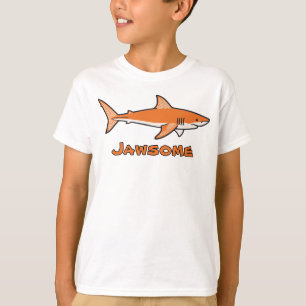 Camiseta Jawsome naranja para niños Tiburón