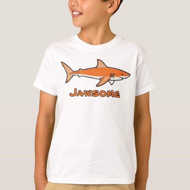 Camiseta Jawsome orange Shark Kids T-Shirt (Anverso)