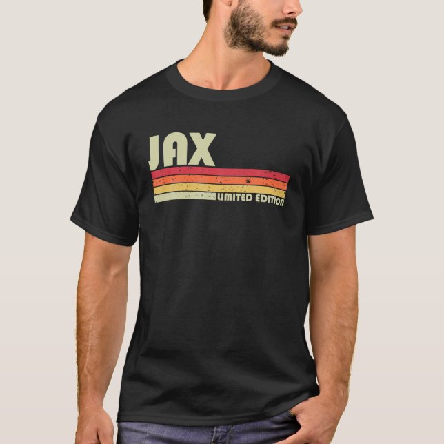 Camiseta JAX Nombre de regalo Personalizado Funny Retro Vin (Anverso)