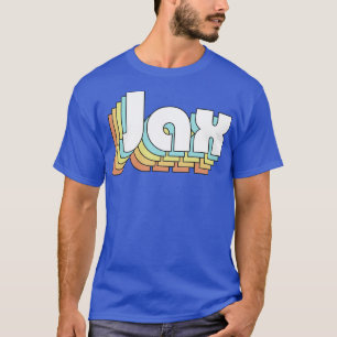 Camiseta Jax Retro Estilo de la tipografía arcoiris Faded