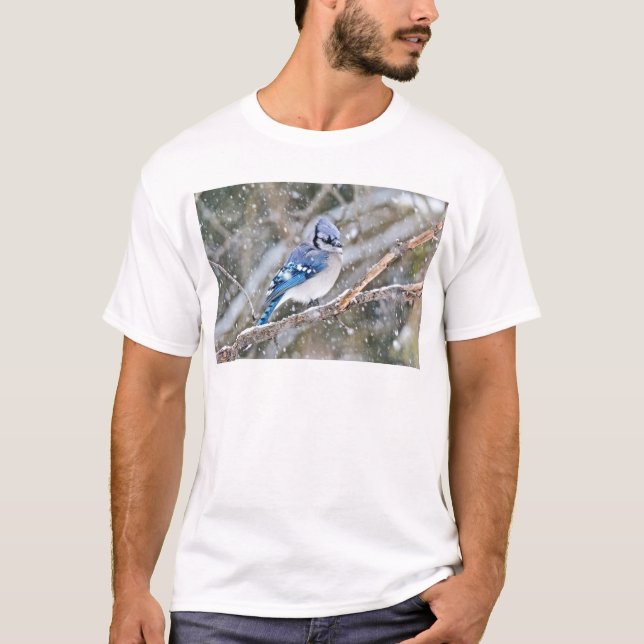 Camiseta Jay azul en una tormenta de nieve (Anverso)