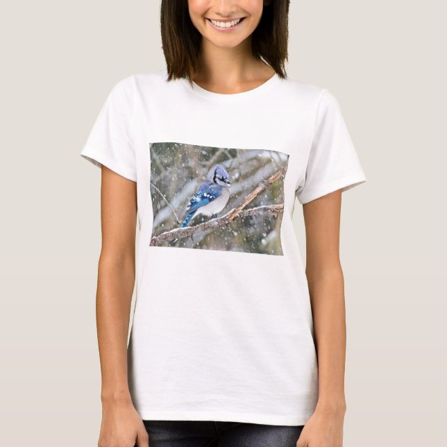 Camiseta Jay azul en una tormenta de nieve (Anverso)