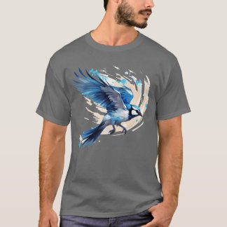 Camiseta Jay Azul mirador de pájaros con pájaros vintage