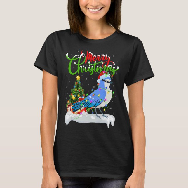 Camiseta Jay Bird Azul Navidad Decoración Santa Jay Chr (Anverso)