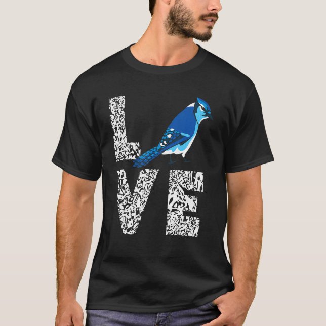Camiseta Jay Bird Blue Love Leopard Steller's Jay Artistic (Anverso)