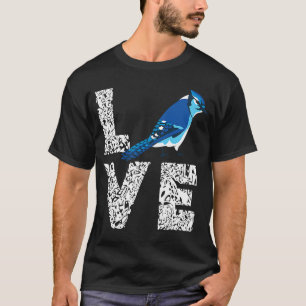 Camiseta Jay Bird Blue Love Leopard Steller's Jay Artistic