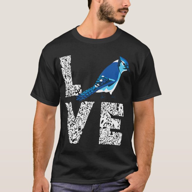 Camiseta Jay Bird Blue Love Leopard Steller's Jay Artistic (Anverso)