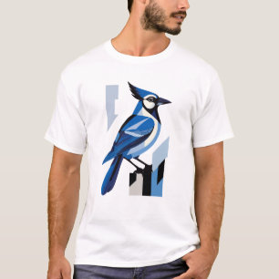 Camiseta Jay Bird geométrica azul