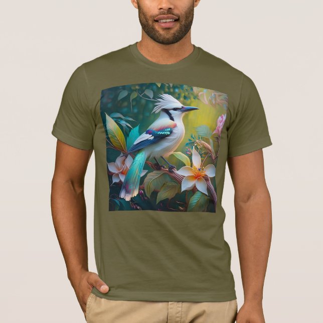Camiseta Jay Crested Verde azulada Winged (Anverso)