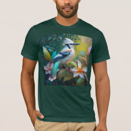 Camiseta Jay Crested Verde azulada Winged