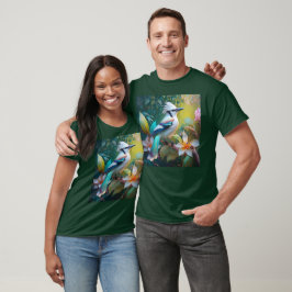 Camiseta Jay Crested Verde azulada Winged