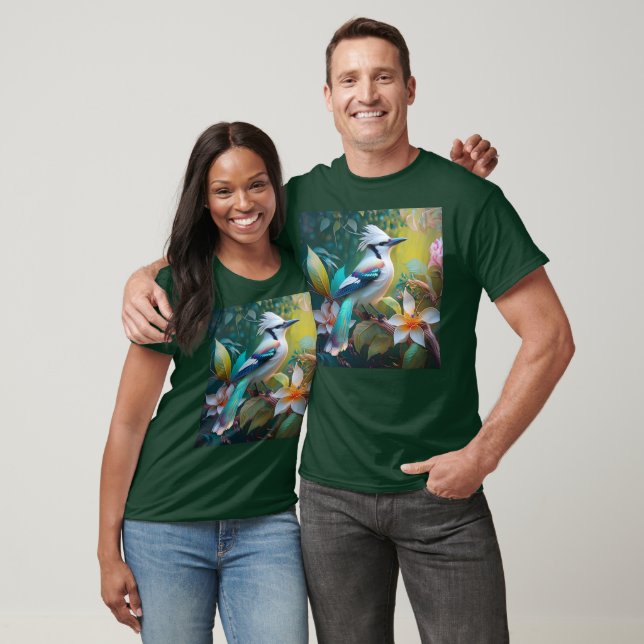 Camiseta Jay Crested Verde azulada Winged (Unisexo)