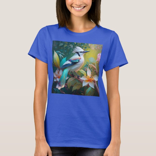 Camiseta Jay Crested Verde azulada Winged (Anverso)