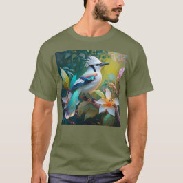 Camiseta Jay Crested Verde azulada Winged