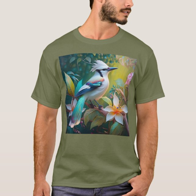 Camiseta Jay Crested Verde azulada Winged (Anverso)
