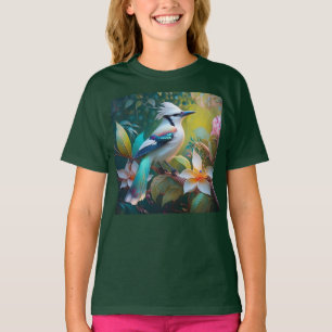 Camiseta Jay Crested Verde azulada Winged