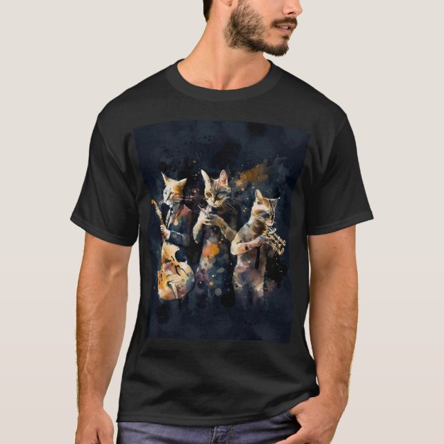 Camiseta Jaz Cat Grunge T-Shirt (Anverso)