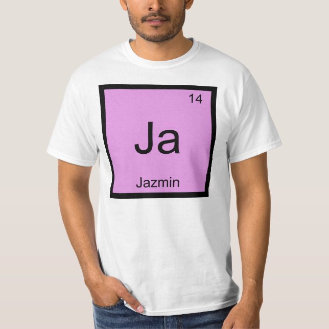 Camiseta Jazmín Nombre Elemento Químico Tabla periódica (Anverso)