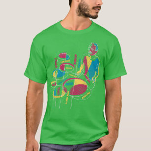 Camiseta Jazz Drummer con los géneros de jazz 