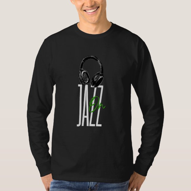 Camiseta Jazz En Forma Musical Estadounidense Auriculares G (Anverso)