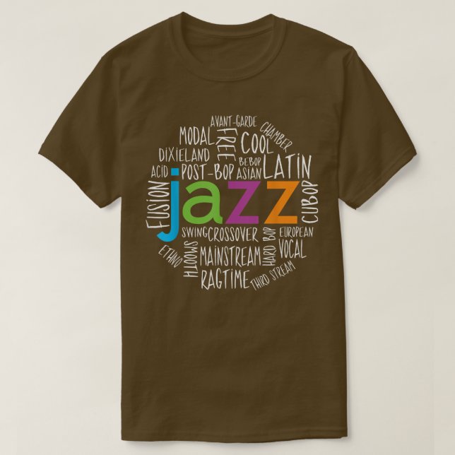 Camiseta Jazz Genres Fun  (Diseño del anverso)