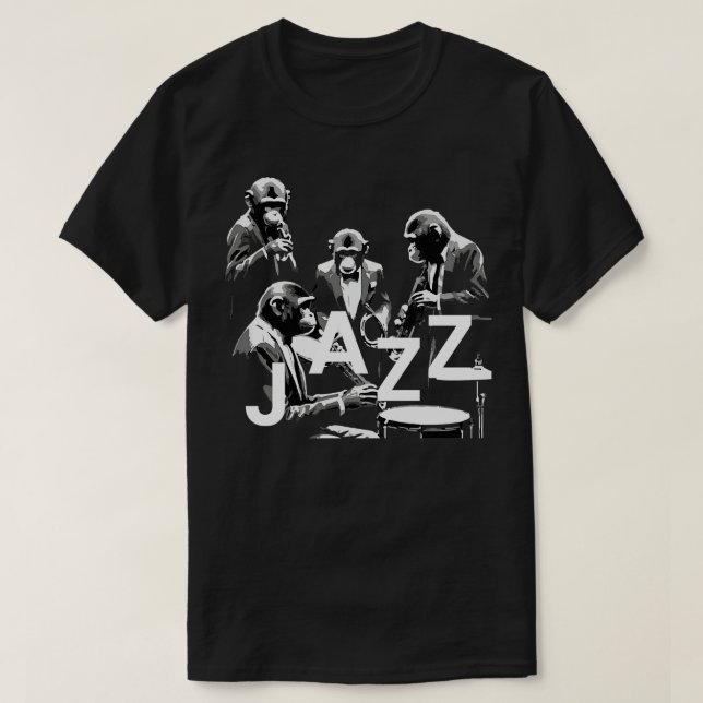 Camiseta jazz monkey (Diseño del anverso)