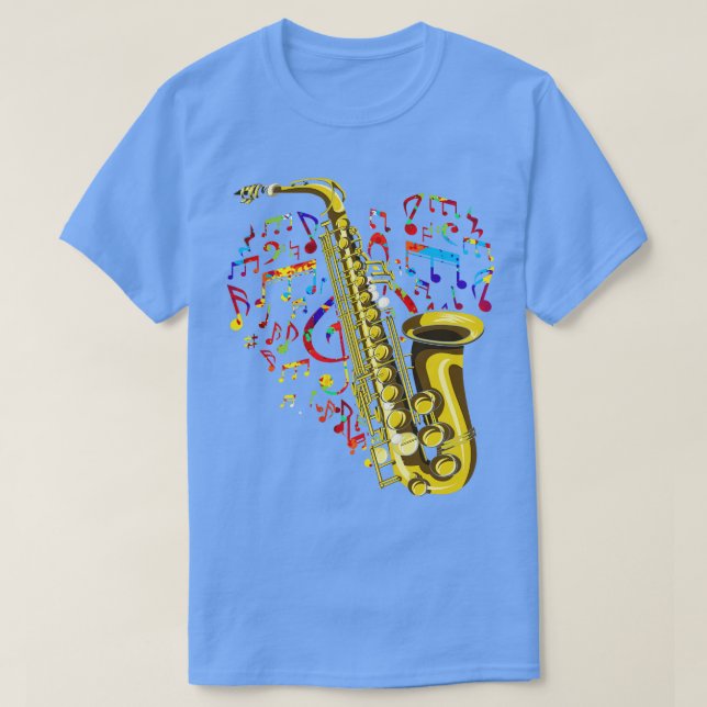 Camiseta Jazz Music Love Saxophonist Musical Instrumental S (Diseño del anverso)