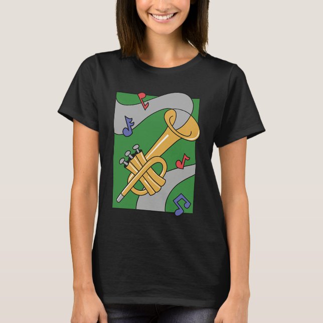 Camiseta jazz music saxophone instrument notes (Anverso)
