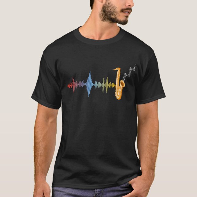 Camiseta Jazz Music Saxophonist Soundwave Saxophone (Anverso)