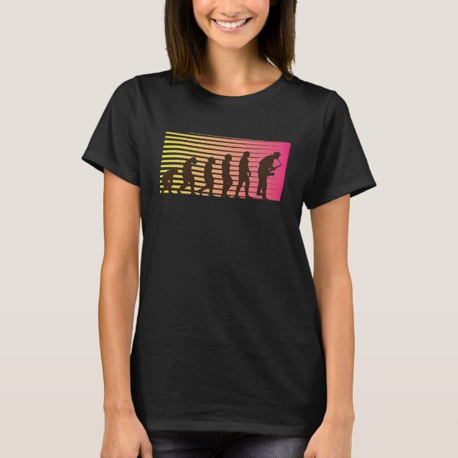 Camiseta Jazz Musician  Retro Evolution I Cool Saxophone (Anverso)