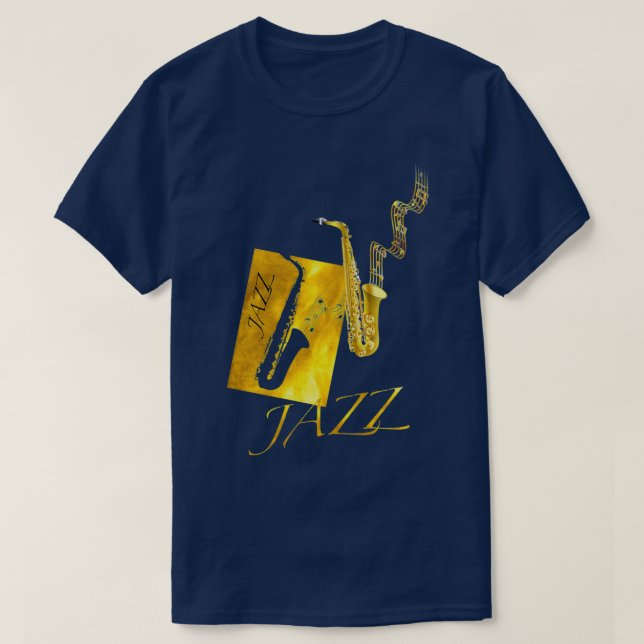 Camiseta Jazz Sax Saxophone Gold (Diseño del anverso)