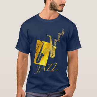 Camiseta Jazz Sax Saxophone Gold