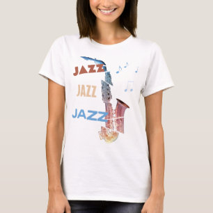 Camiseta Jazz Saxofón Arte Moderno