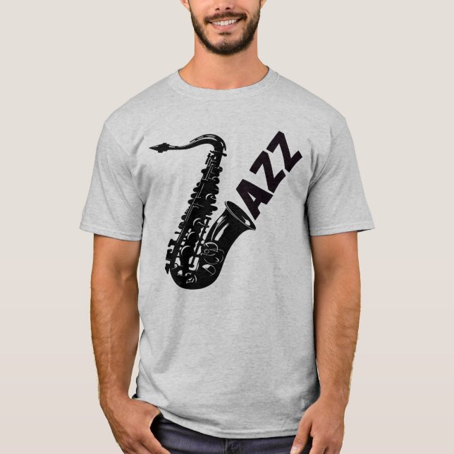 Camiseta Jazz saxofón, jugador saxofón (Anverso)