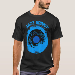 Camiseta Jazz Saxofón Music Sheet Notes Blue Shades Jazz