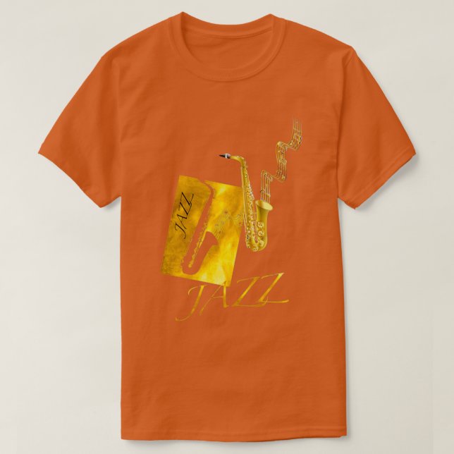 Camiseta Jazz Saxophonists Gift Gold Sax Music Notes 1 (Diseño del anverso)