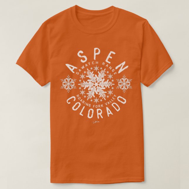 Camiseta JCombs Aspen, Colorado, Nieve (Diseño del anverso)