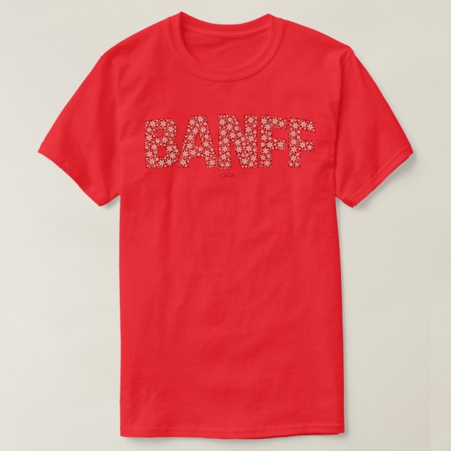 Camiseta JCombs Banff, Canadá, copos de nieve (Diseño del anverso)