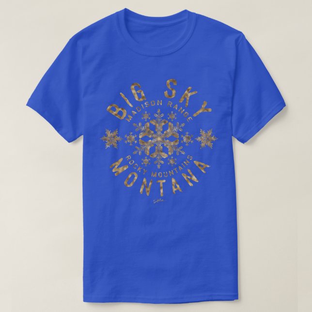Camiseta JCombs Big Sky, Montana, Nieve (Diseño del anverso)